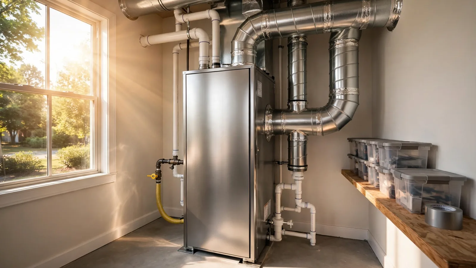 New furnace installed in the basement of a Layton, UT home